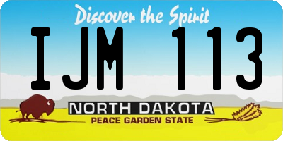 ND license plate IJM113