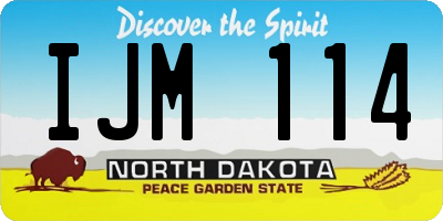 ND license plate IJM114