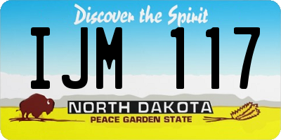 ND license plate IJM117