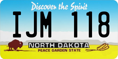 ND license plate IJM118