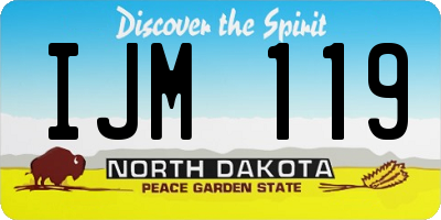 ND license plate IJM119
