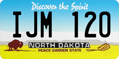 ND license plate IJM120