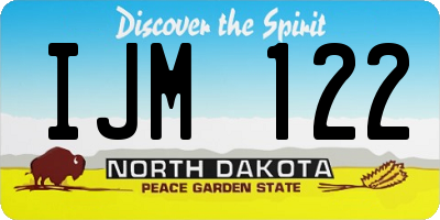 ND license plate IJM122