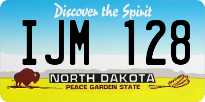 ND license plate IJM128