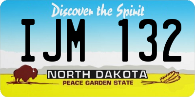 ND license plate IJM132