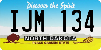 ND license plate IJM134