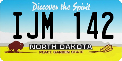 ND license plate IJM142