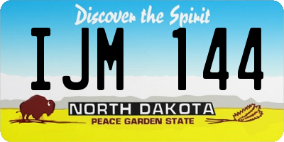 ND license plate IJM144
