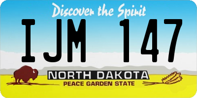 ND license plate IJM147