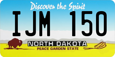 ND license plate IJM150