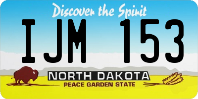 ND license plate IJM153