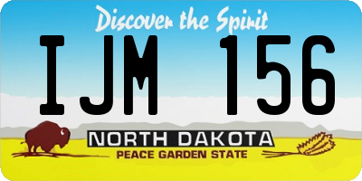 ND license plate IJM156