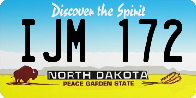 ND license plate IJM172