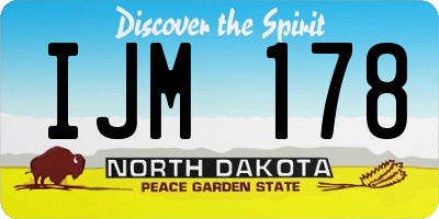 ND license plate IJM178