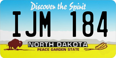 ND license plate IJM184
