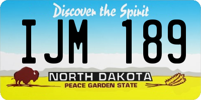 ND license plate IJM189