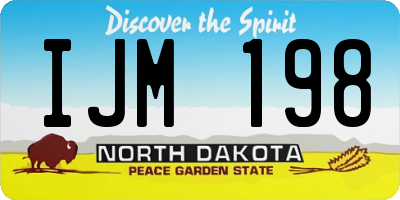 ND license plate IJM198