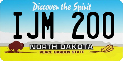 ND license plate IJM200