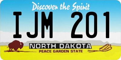 ND license plate IJM201