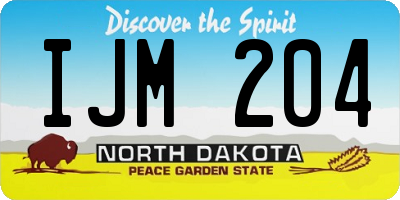 ND license plate IJM204