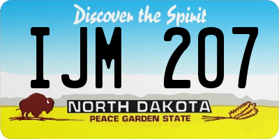 ND license plate IJM207