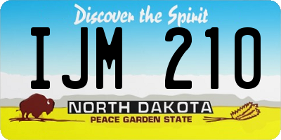 ND license plate IJM210