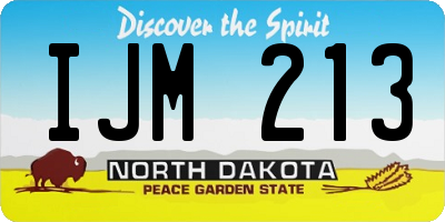 ND license plate IJM213