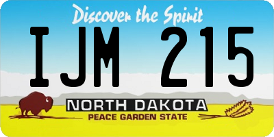 ND license plate IJM215