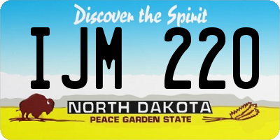 ND license plate IJM220