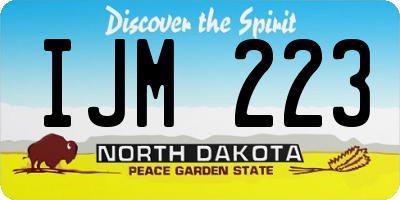 ND license plate IJM223