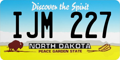 ND license plate IJM227