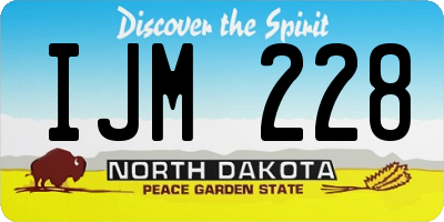 ND license plate IJM228