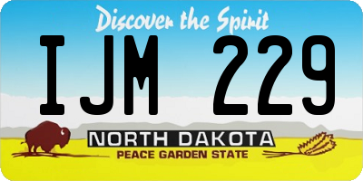 ND license plate IJM229