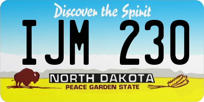 ND license plate IJM230