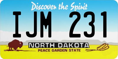 ND license plate IJM231