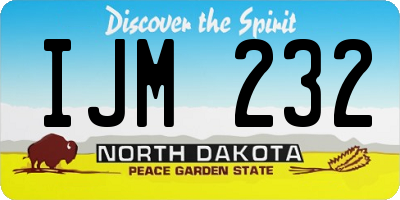 ND license plate IJM232