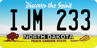 ND license plate IJM233