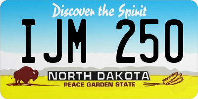 ND license plate IJM250