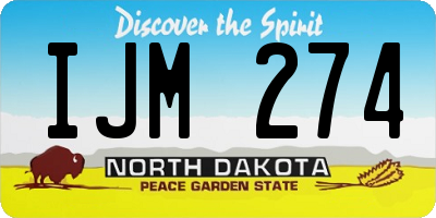 ND license plate IJM274