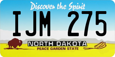 ND license plate IJM275