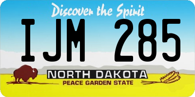 ND license plate IJM285