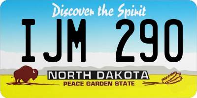 ND license plate IJM290