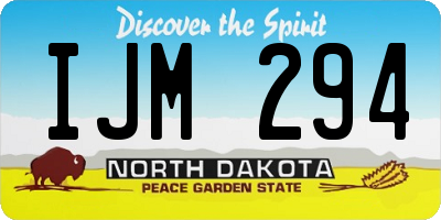 ND license plate IJM294
