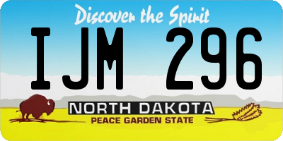 ND license plate IJM296