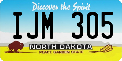 ND license plate IJM305