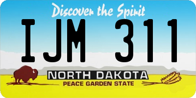 ND license plate IJM311
