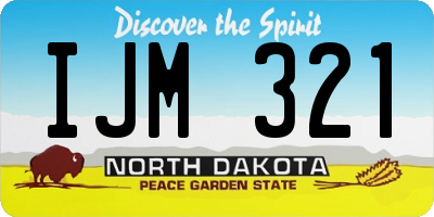 ND license plate IJM321