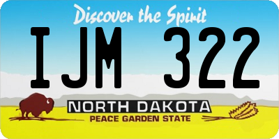ND license plate IJM322