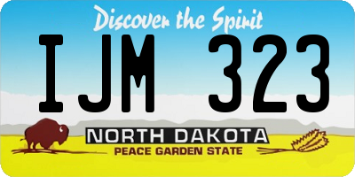 ND license plate IJM323