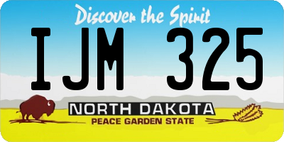 ND license plate IJM325